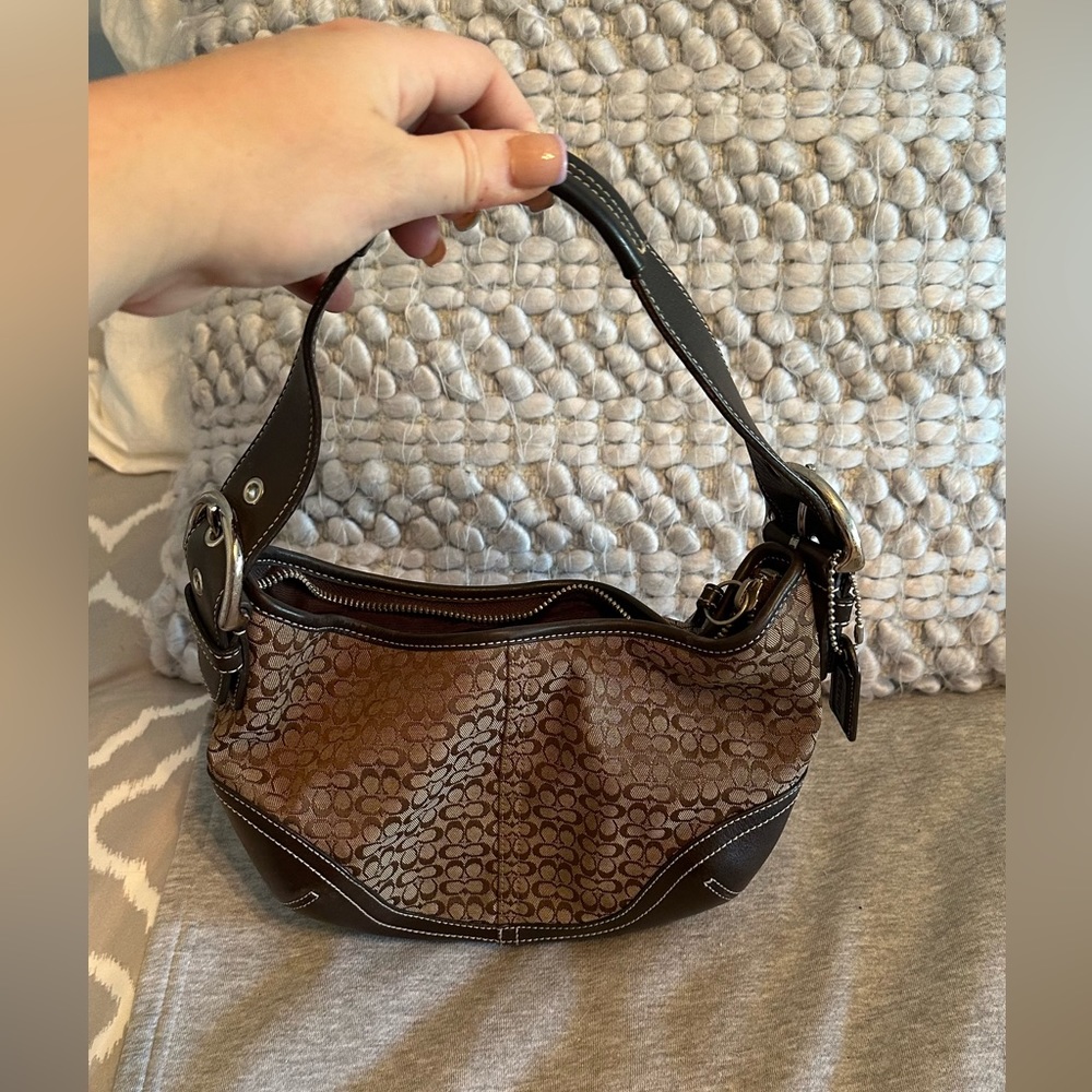Coach Brown logo/ leather purse